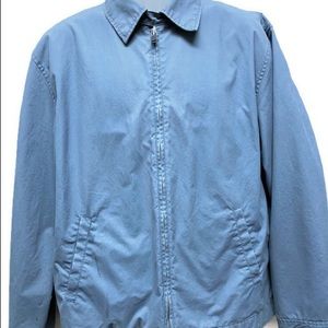 Jacket L Blue Zip Front J Crew Cotton Windbreaker